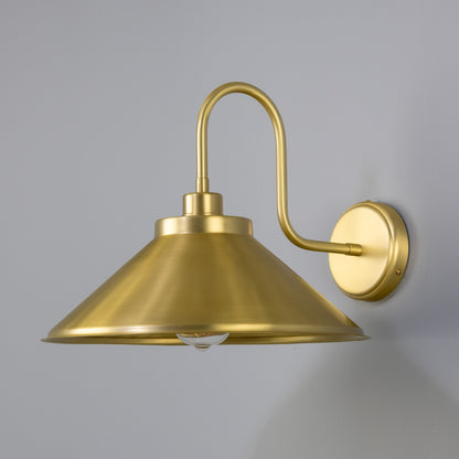 Rio Vintage Brass Swan Neck Wall Light 38cm