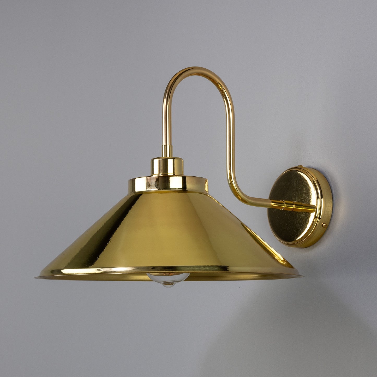 Rio Vintage Brass Swan Neck Wall Light 38cm