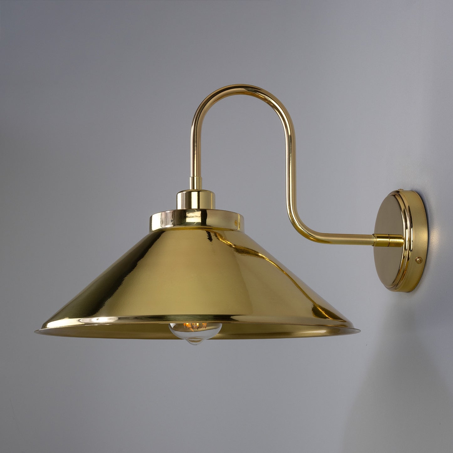 Rio Vintage Brass Swan Neck Wall Light 38cm