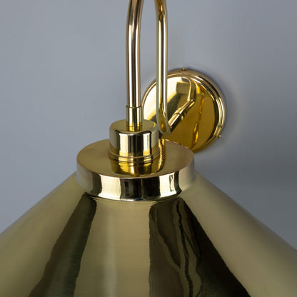 Rio Vintage Brass Swan Neck Wall Light 38cm