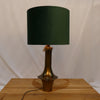 Brushed Bronze Sculptural Lamp with Deep Green Velvet Shade (02)