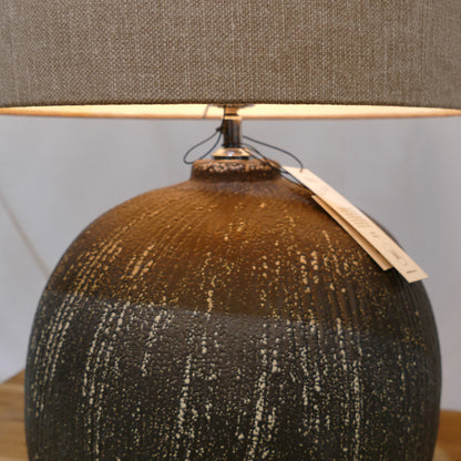 Ceramic Lamp with Natural Linen Shade