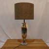 Chrome Table Lamp with Textured Natural Shade