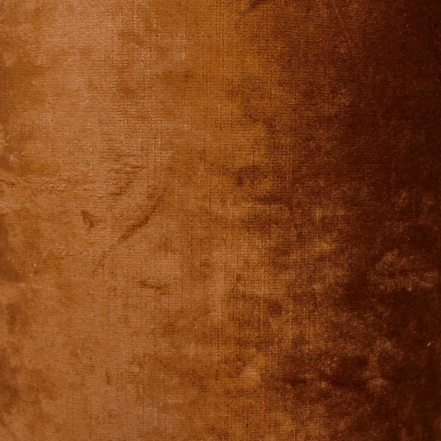 Wooden Block Lamp with Burnt Orange Velvet Shade