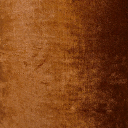 Wooden Block Lamp with Burnt Orange Velvet Shade