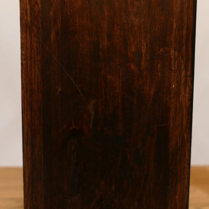 Wooden Block Lamp with Burnt Orange Velvet Shade