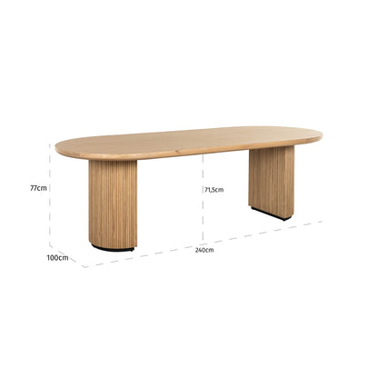 Belfort Natural Oak Dining Table 240cm