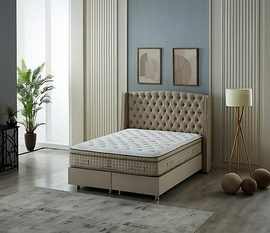 Boston Ottoman Bed Set - Beige
