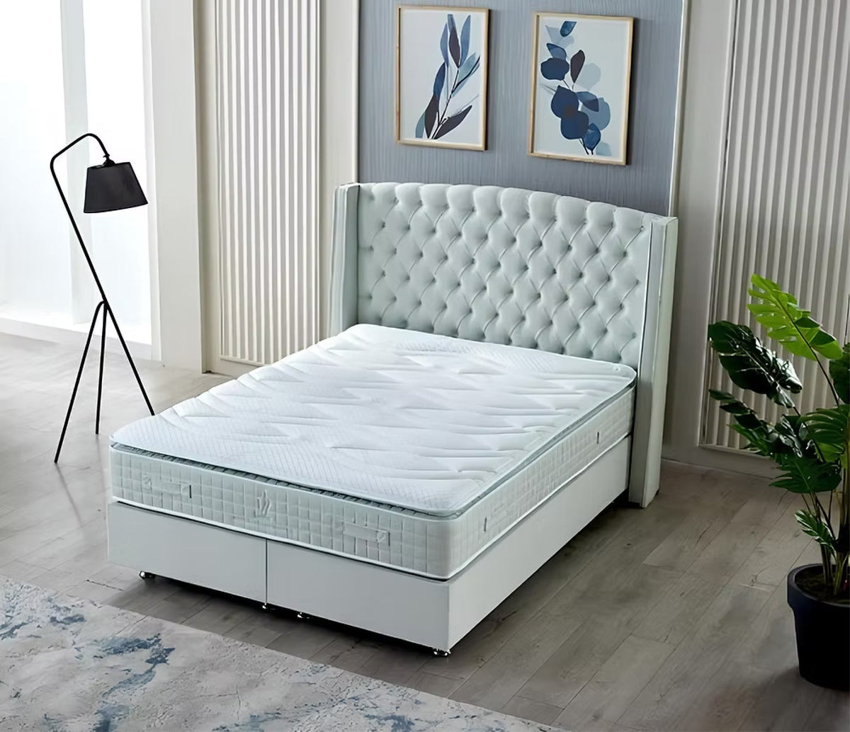 Boston Ottoman Bed Set - Light Green