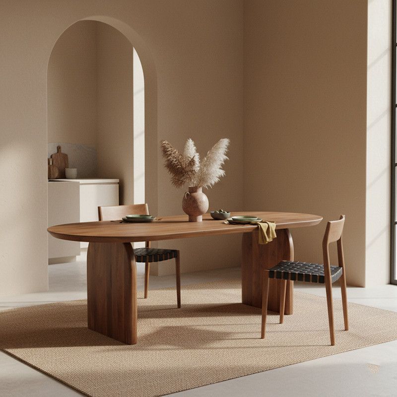 Bullnose dining table  (Closed Base)
