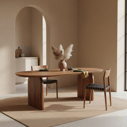 Bullnose dining table  (Closed Base)