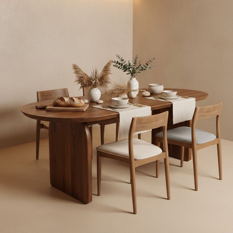 Bullnose dining table  (Closed Base)