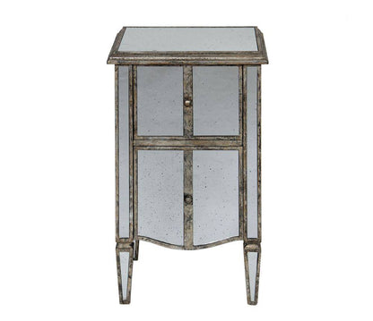 Mirrored Bedside Table – Golden Patina