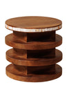Round Side Table with Horn Inlays Argana