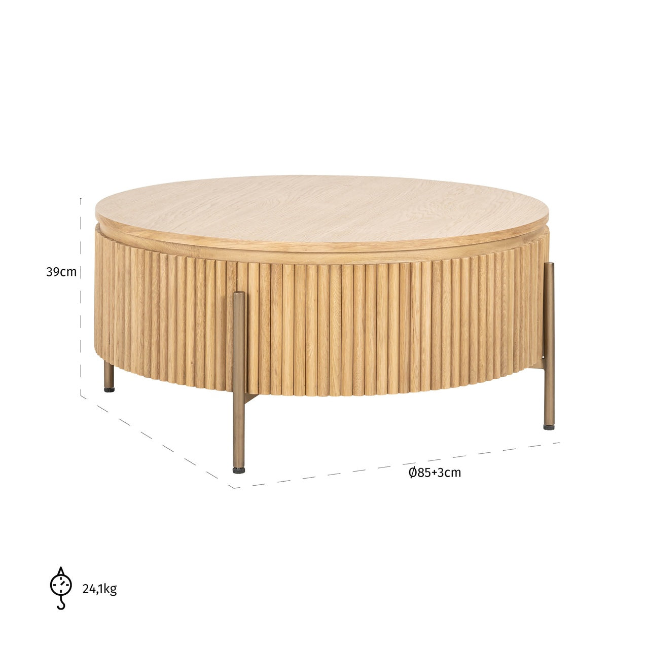 Belfort Round Coffee Table Natural Oak