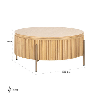 Belfort Round Coffee Table Natural Oak
