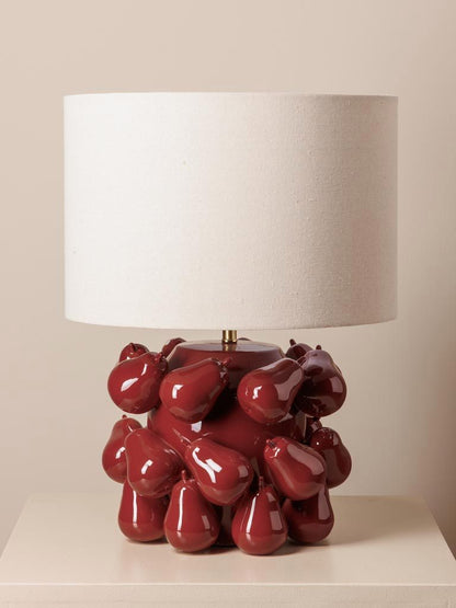Pear Table Lamp - Ceramic & Linen