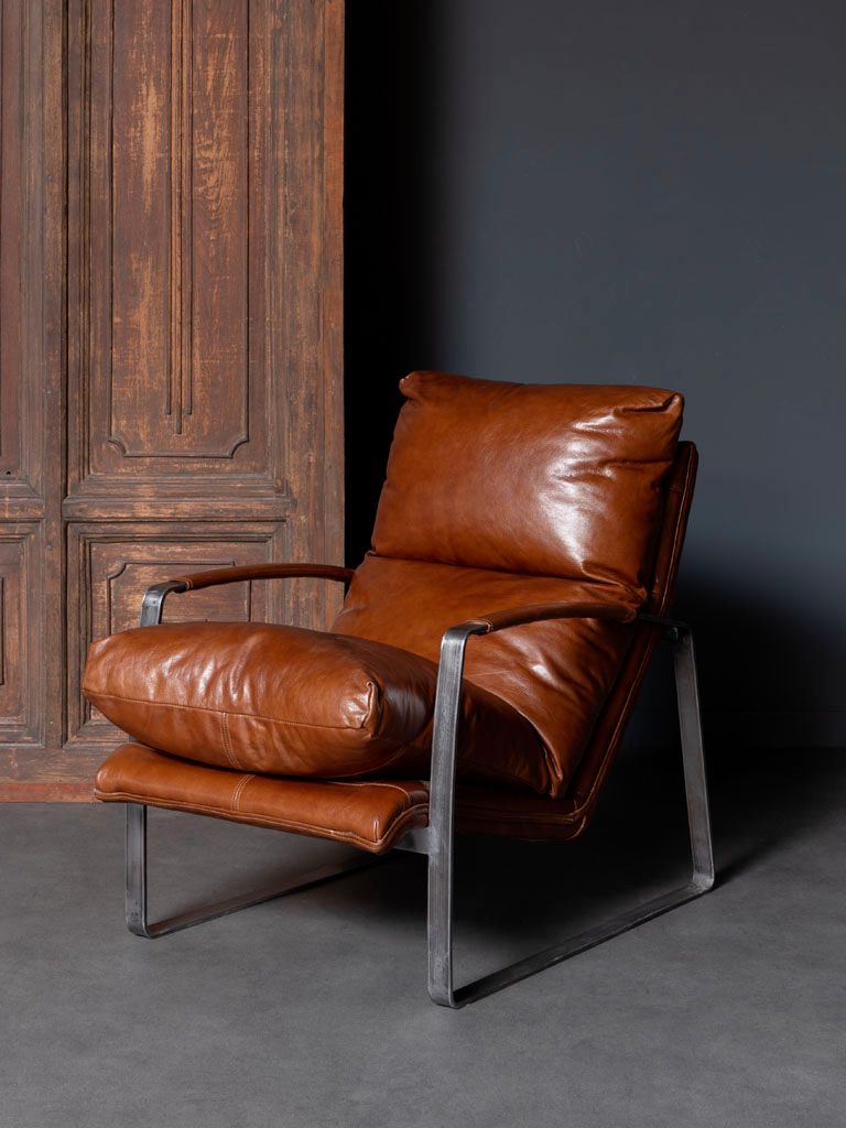 Homy Brown Leather Armchair