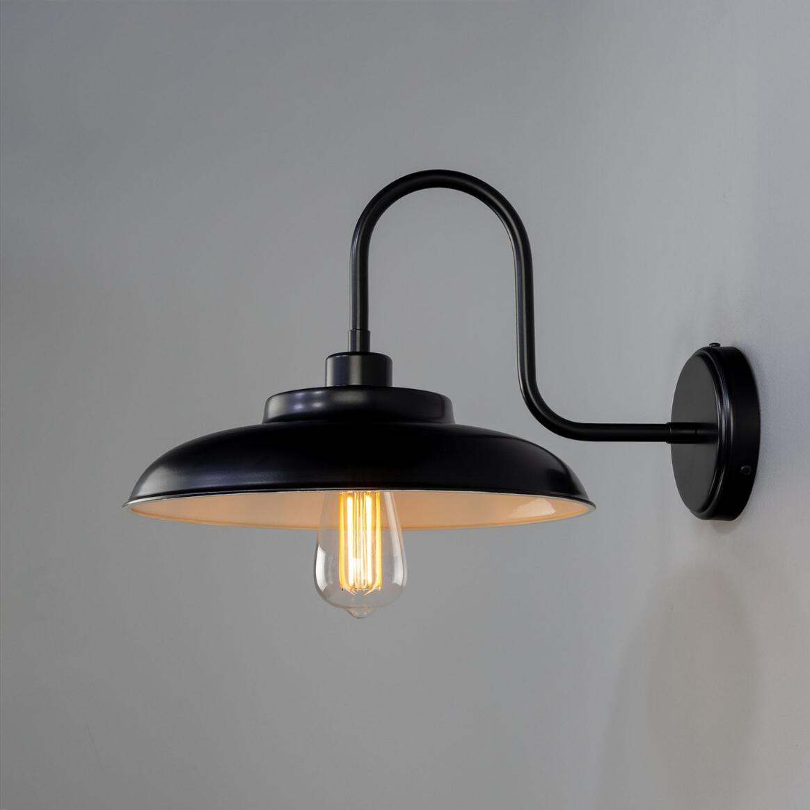 Telal Industrial Brass Factory Swan Neck Wall Light 32cm