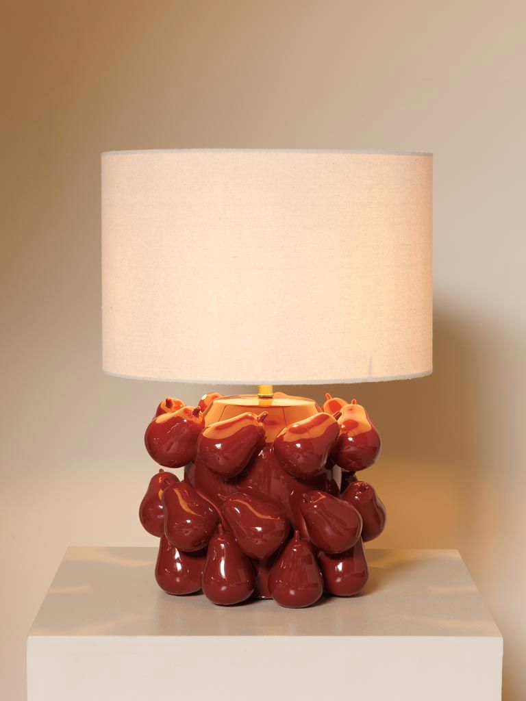 Pear Table Lamp - Ceramic & Linen