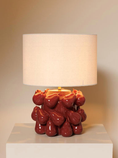 Pear Table Lamp - Ceramic & Linen