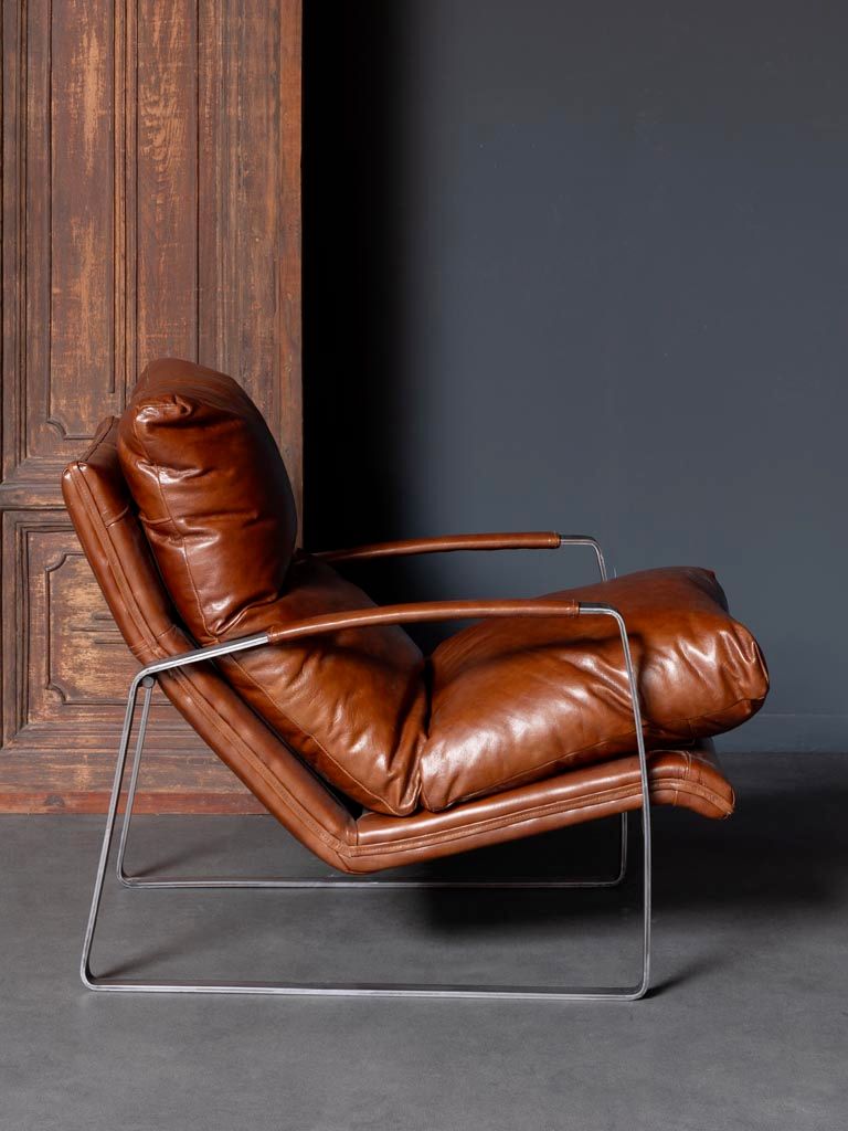 Homy Brown Leather Armchair