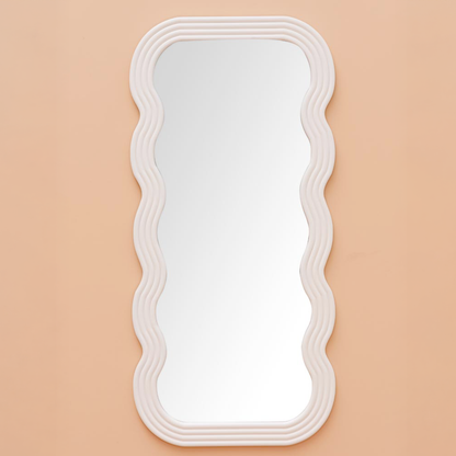 Large White Wavy Mirror Ziggy
