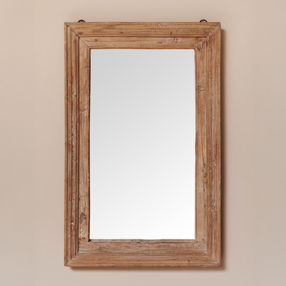 Large Rectangular Wooden Mirror