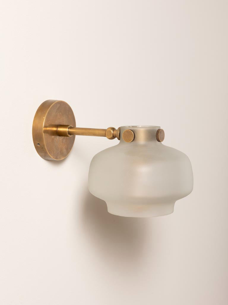 Small wall light sanded glass shade Lainor