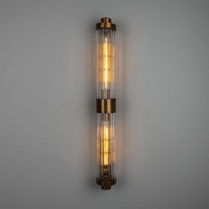Double Louise Clear Glass Bathroom Wall Light 88cm