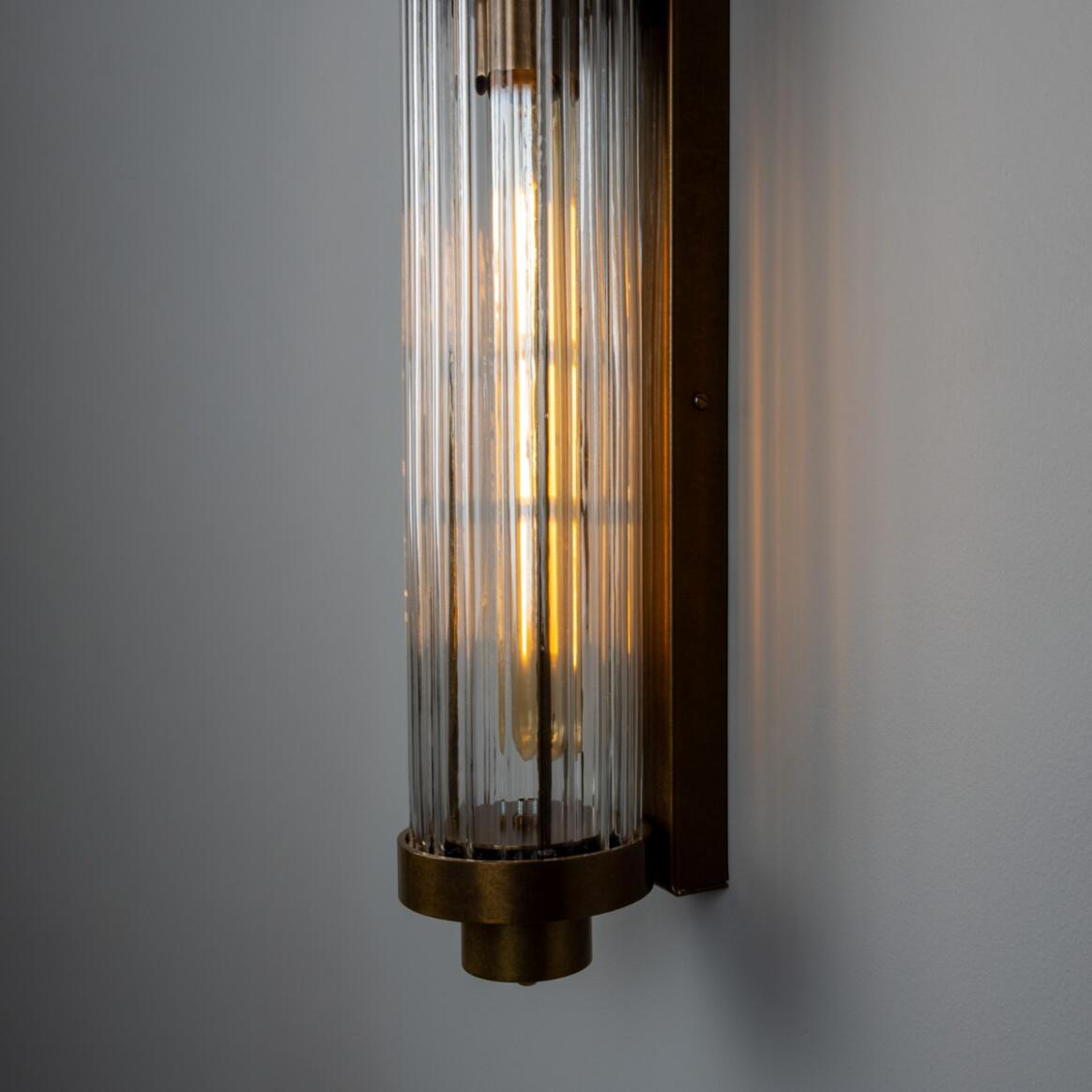 Double Louise Clear Glass Bathroom Wall Light 88cm