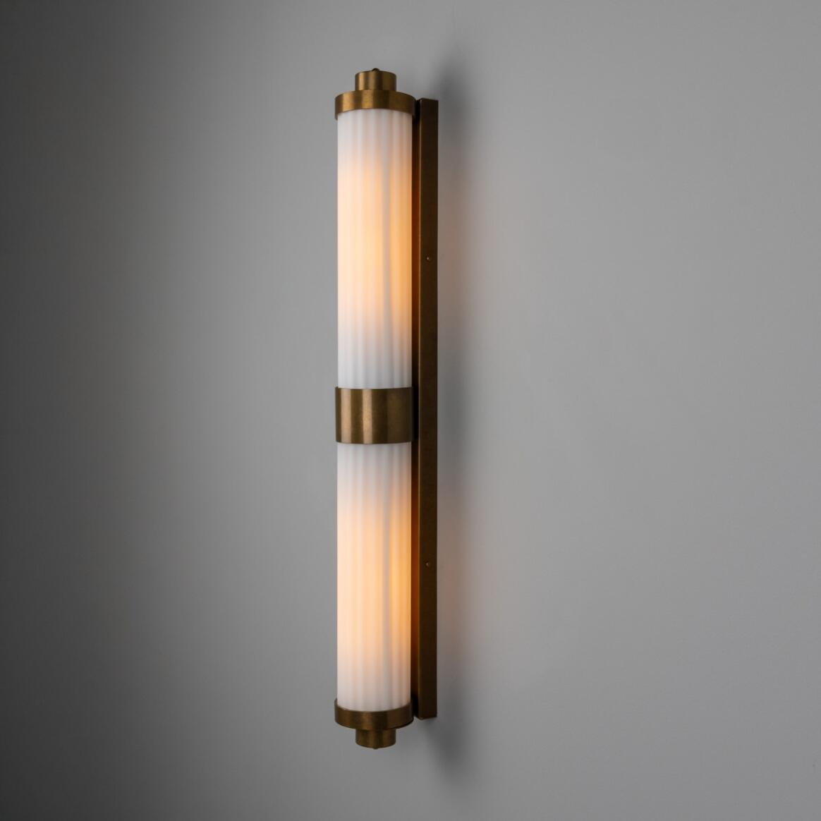 Double Louise Opal Glass Bathroom Wall Light 88cm