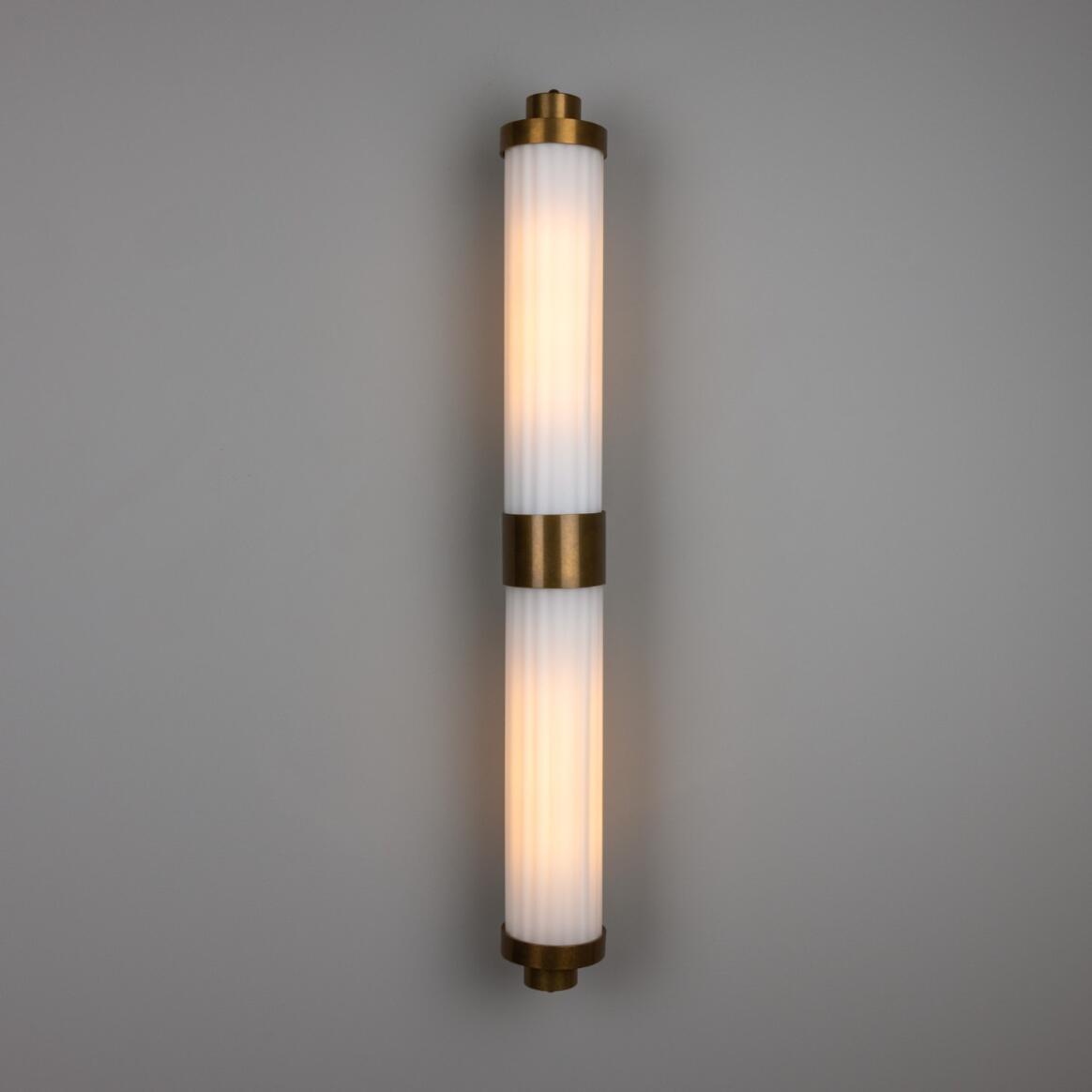 Double Louise Opal Glass Bathroom Wall Light 88cm