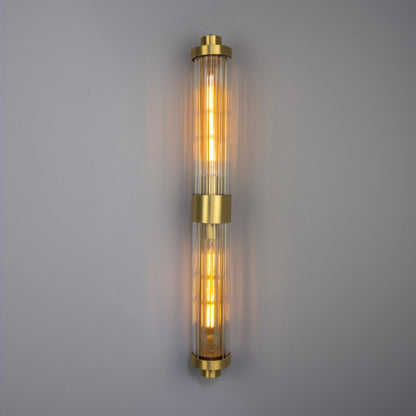Double Louise Clear Glass Bathroom Wall Light 88cm