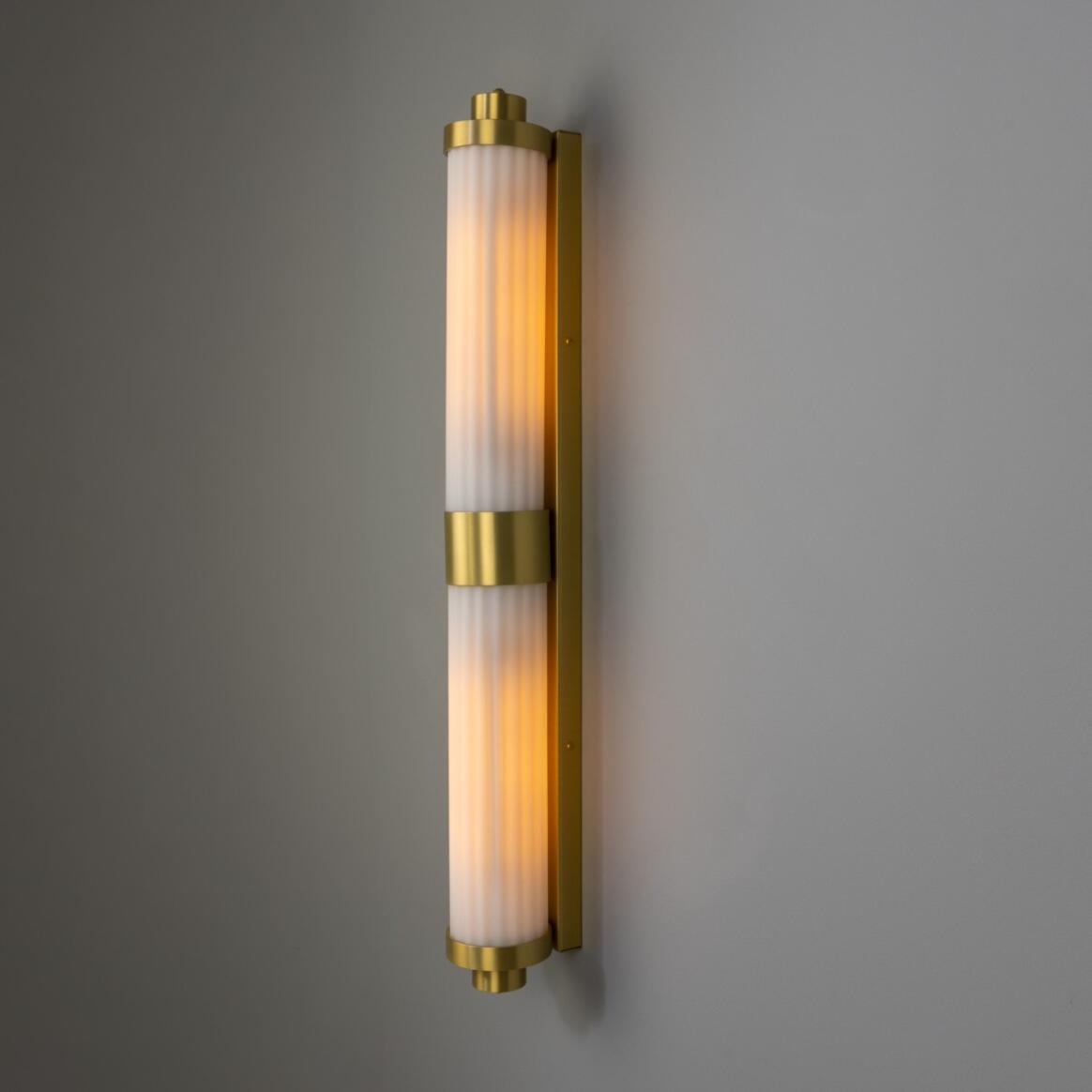 Double Louise Opal Glass Bathroom Wall Light 88cm