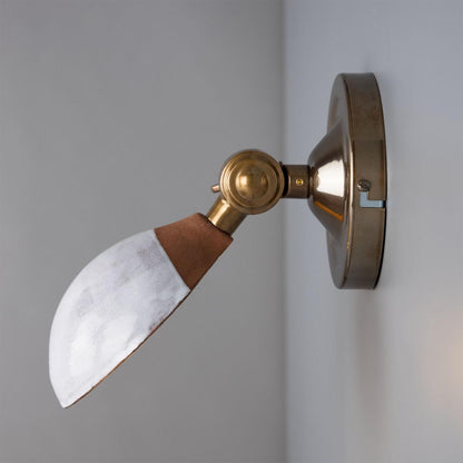 Coco Adjustable Ceramic Wall Light, Terracotta and White Glaze
