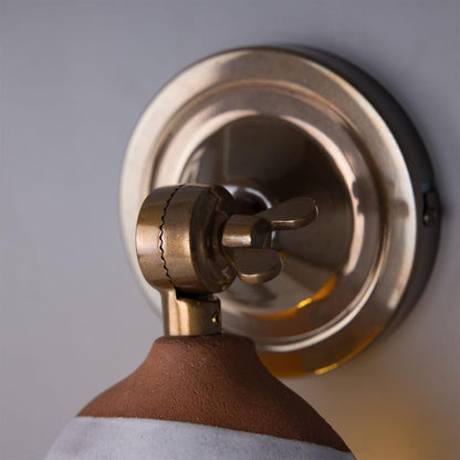 Coco Adjustable Ceramic Wall Light, Terracotta and White Glaze