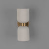 Sakura Matte White Striped Double Ceramic and Brass Wall Light 31cm IP20
