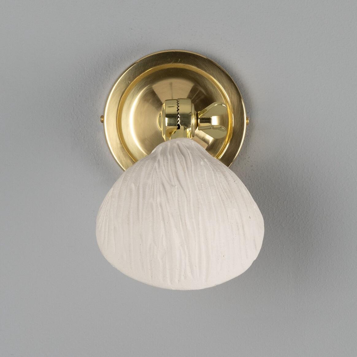 Coco Adjustable Ceramic Wall Light, Matte White Striped 10.5cm IP20