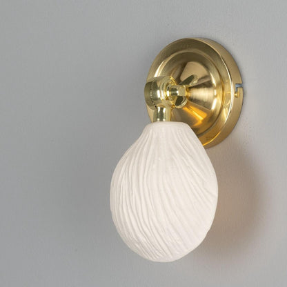 Coco Adjustable Ceramic Wall Light, Matte White Striped 10.5cm IP20