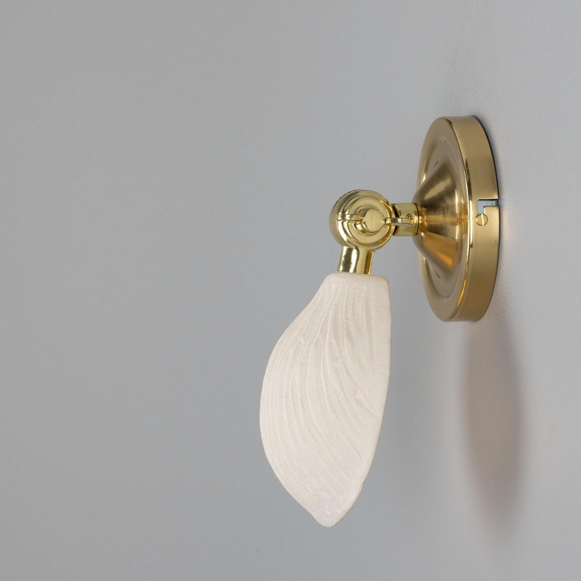 Coco Adjustable Ceramic Wall Light, Matte White Striped 10.5cm IP20