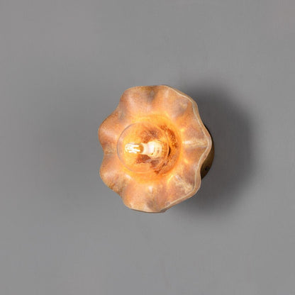 Rivale Wall Light with Wavy Ceramic Shade, Oatstone 21cm IP20