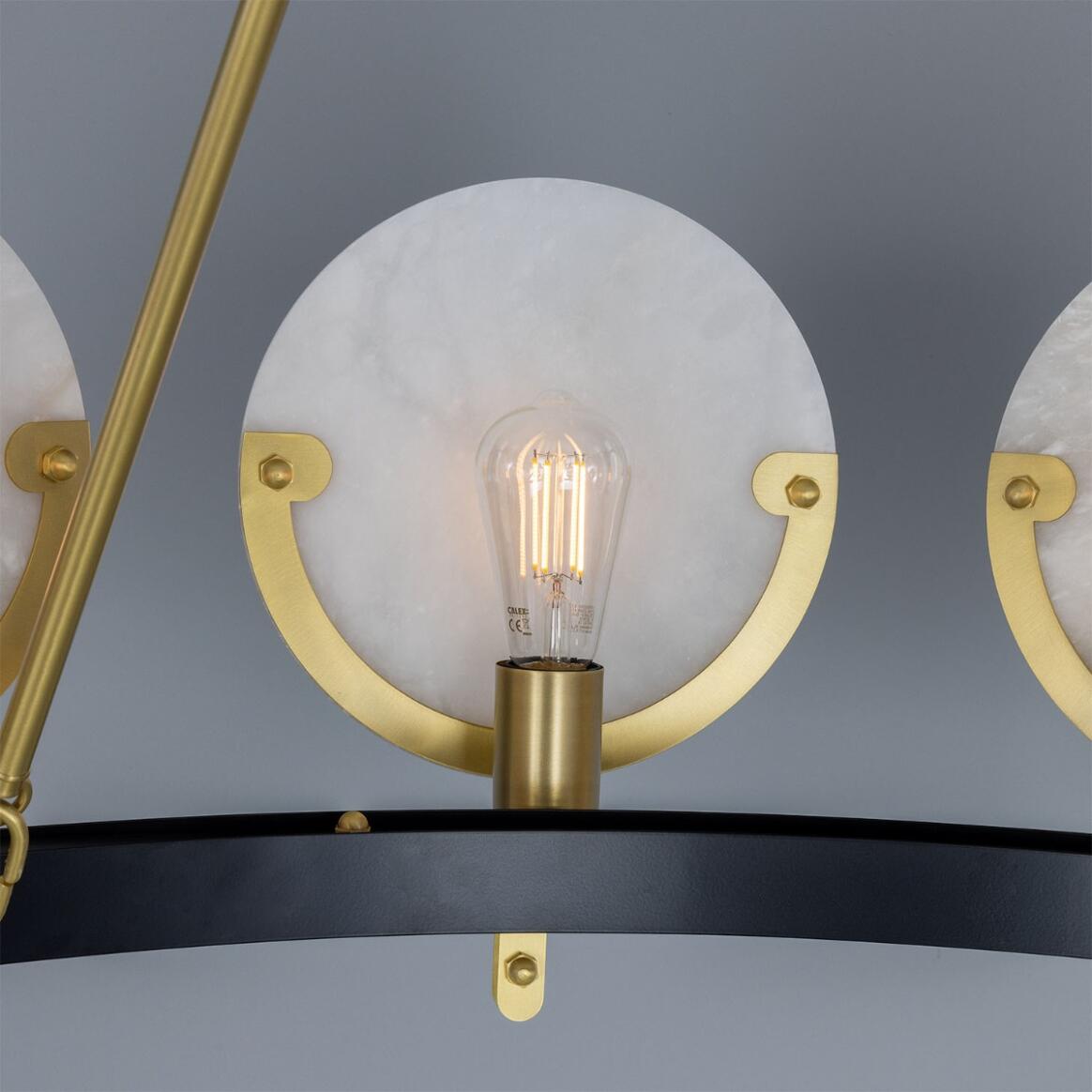 Edinburgh Alabaster and Brass Chandelier, 12-Light