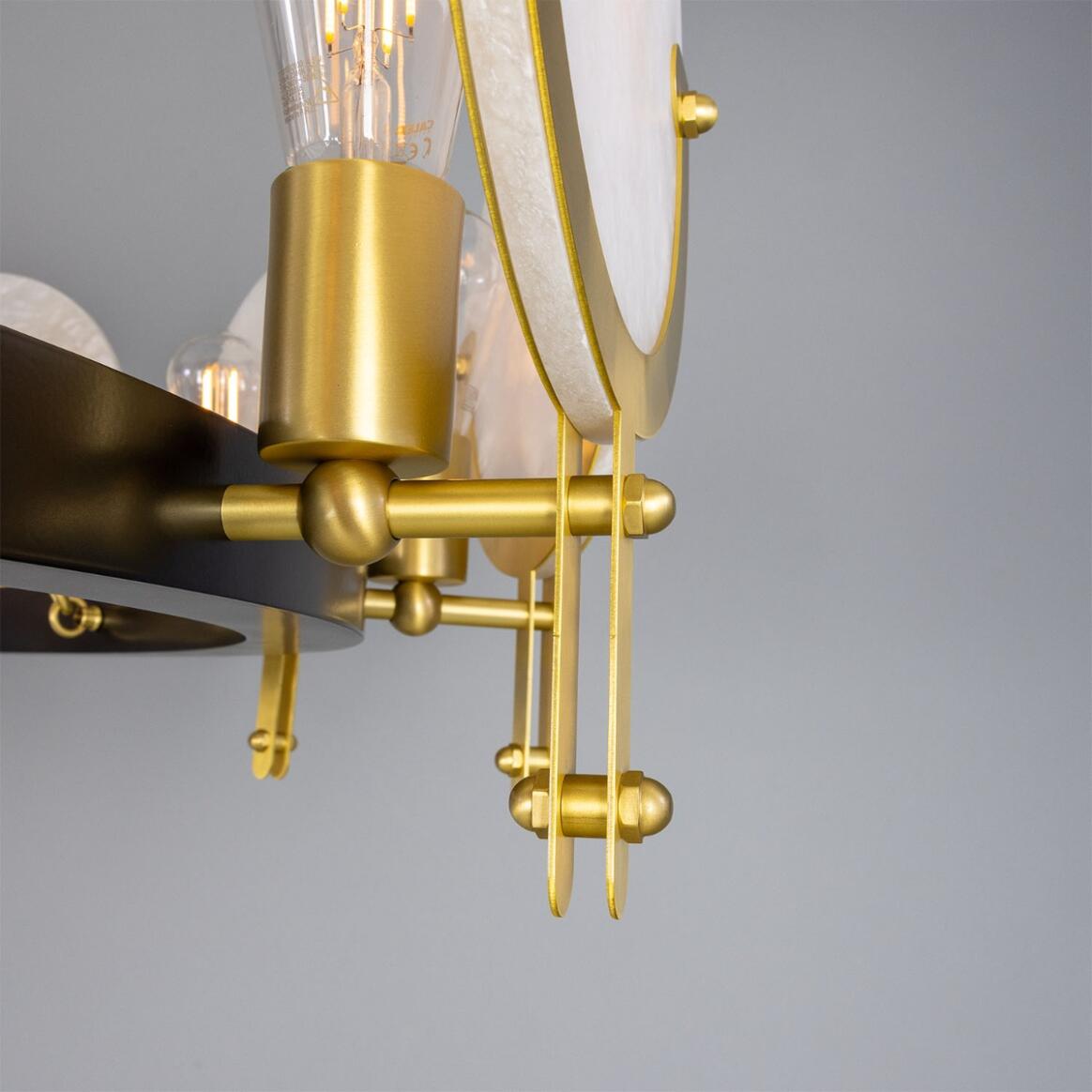 Edinburgh Alabaster and Brass Chandelier, 12-Light