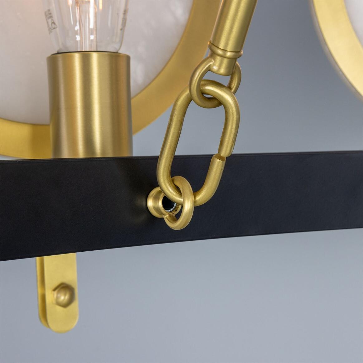 Edinburgh Alabaster and Brass Chandelier, 12-Light