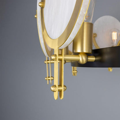 Edinburgh Alabaster and Brass Chandelier, 12-Light