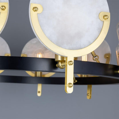 Edinburgh Alabaster and Brass Chandelier, 12-Light