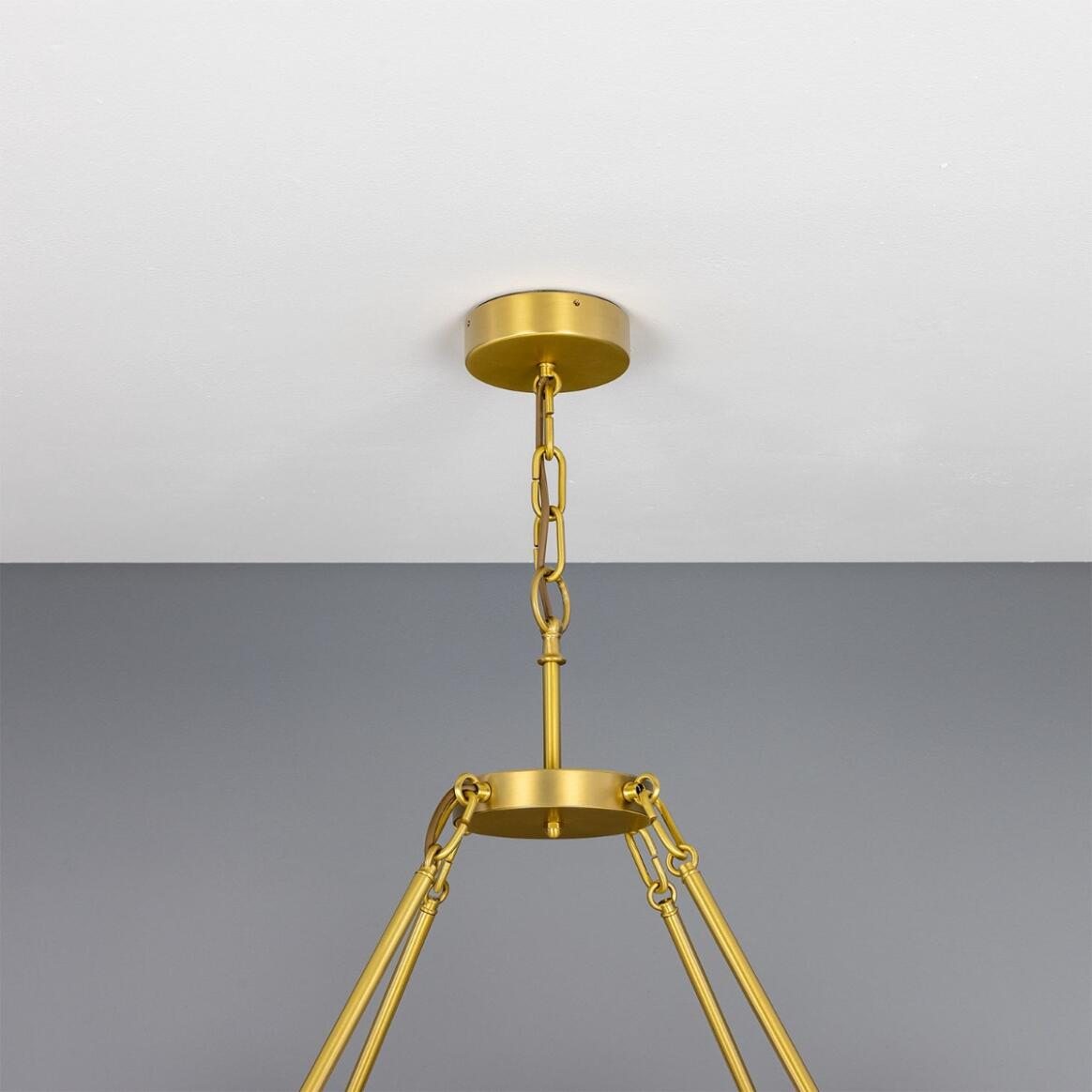 Edinburgh Alabaster and Brass Chandelier, 12-Light