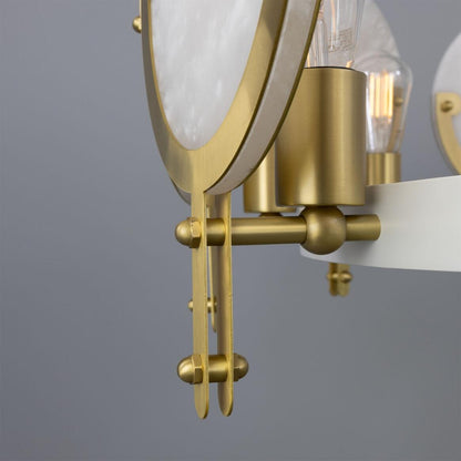 Edinburgh Alabaster and Brass Chandelier, 12-Light