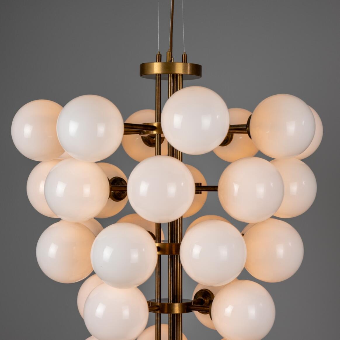 Merlot Grape Glass Cluster Chandelier 102cm